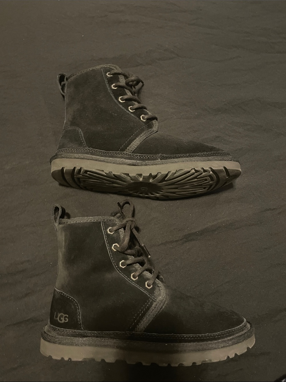 Black lace up Ugg boots